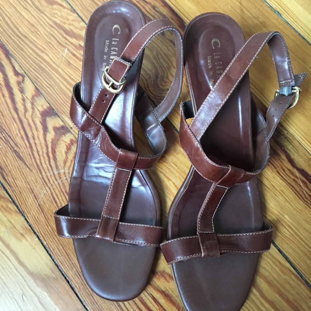 La Canadienne size 41 kitten heel sandals